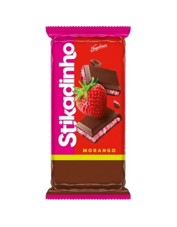 CHOCOLATE BARRA STIKADINHO MORANGO NEUGEBAUER 70G DISPLAY C/12UN