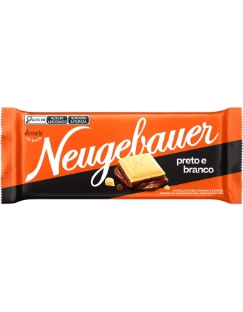 BARRA DE CHOCOLATE PRETO E BRANCO NEUGEBAUER 80G DISPLAY C/16UN