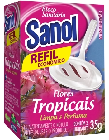 TQ BLOCO SANITARIO C/ APARELHO FLORES TROPICAIS SANOL 35G CX12