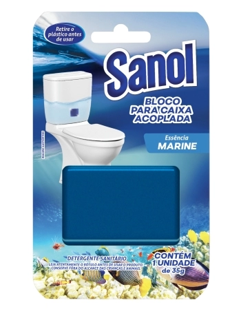 TQ BLOCO P/ CAIXA ACOPLADA MARINE SANOL 35G CX12