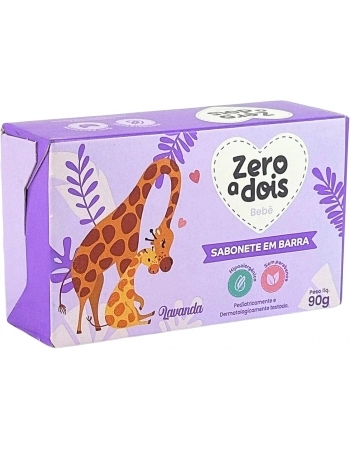 SABONETE EM BARRA LAVANDA ZERO A DOIS BEBÊ 90G