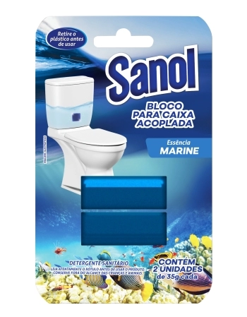 TQ SANOL BLOCO P/ CAIXA ACOPLADA C/2 MARINE 35G CX12