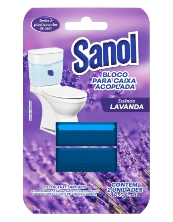 TQ SANOL BLOCO P/ CAIXA ACOPLADA C/2 LAVANDA 35G CX12