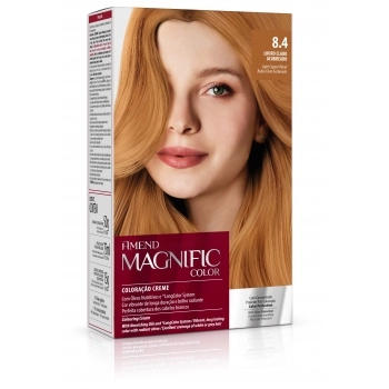 AM COLOR MAGNIFIC KIT COLORACAO 8.4 LOURO CLARO ACOBREADO CX6