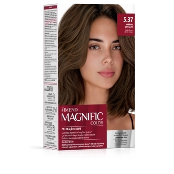 AM COLOR MAGNIFIC KIT COLORACAO 5.37 MARROM DOURADO CX6