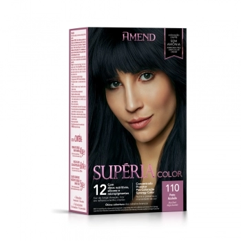 AM COLOR SUPERIA KIT COLORACAO S/ AMONIA 110 PRETO AZULADO CX6