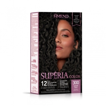 AM COLOR SUPERIA KIT COLORACAO S/ AMONIA 300 CASTANHO ESCURO CX6