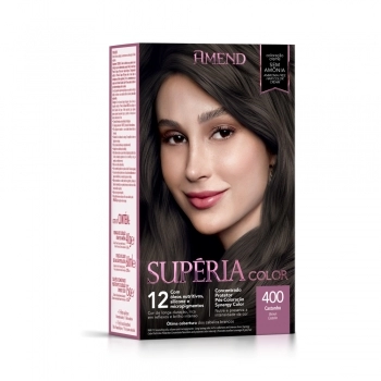 AM COLOR SUPERIA KIT COLORACAO S/ AMONIA 400 CASTANHO CX6