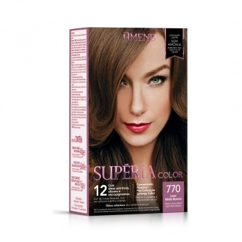 AM COLOR SUPERIA KIT COLORACAO S/ AMONIA 770 LOURO MEDIO MARROM CX6