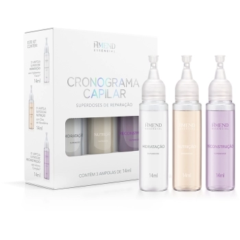 AM ESSENCIAL CRONOGRAMA CAPILAR SUPERDOSES DE REPARAÇÃO KIT AMPOLAS 14ML CX6