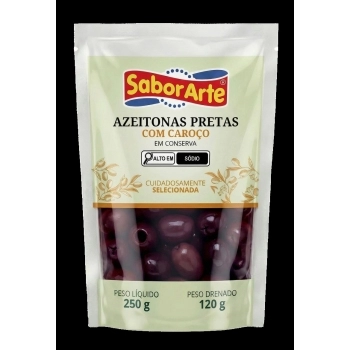 AZEITONA PRETA POUCH INTEIRA SABORARTE 120G