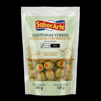 AZEITONA VERDE POUCH RECHEADA SABORARTE 120G