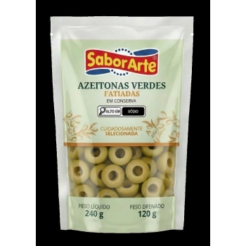 AZEITONA VERDE POUCH FATIADA SABORARTE 120G