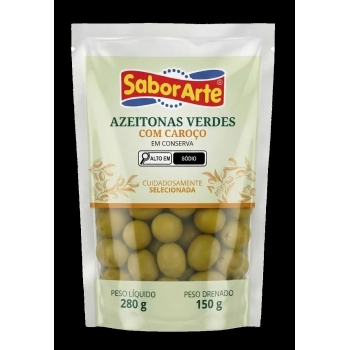 AZEITONA VERDE POUCH INTEIRA SABORARTE 150G