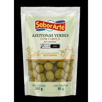 AZEITONA VERDE POUCH INTEIRA SABORARTE 80G