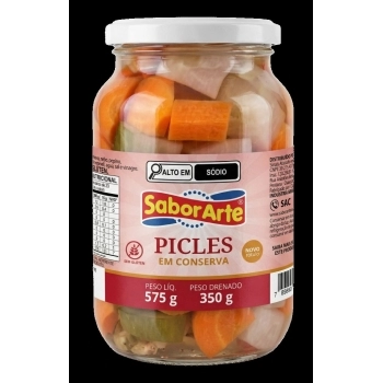 PICLES MISTO VIDRO SABORARTE 350G