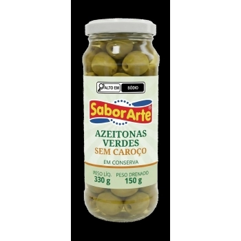 AZEITONA VERDE VIDRO SEM CAROÇO SABORARTE 150G