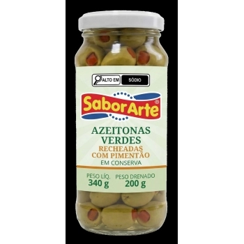 AZEITONA VERDE VIDRO RECHEADA SABORARTE 200G