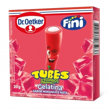 OE GELATINA TUBES MORANGO AZEDINHO 20G CX48 M12