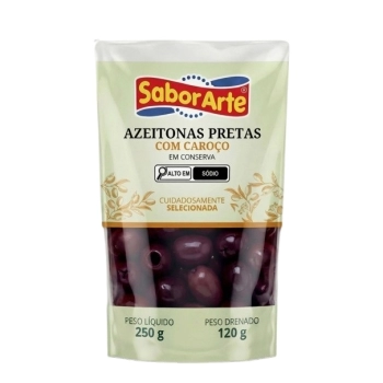 AZEITONA PRETA POUCH INTEIRA SABORARTE 120G