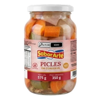 PICLES MISTO VIDRO SABORARTE 350G