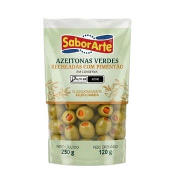 AZEITONA VERDE POUCH RECHEADA SABORARTE 120G