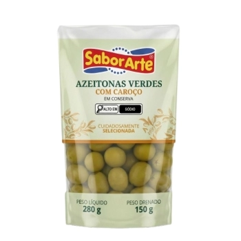 AZEITONA VERDE POUCH INTEIRA SABORARTE 150G