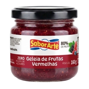 GELEIA ZERO FRUTAS VERMELHAS SABORARTE 160G