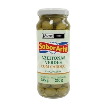 AZEITONA VERDE VIDRO INTEIRA SABORARTE 200G