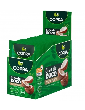ÓLEO DE COCO EXTRA VIRGEM SACHÊ COPRA 15ML DISPLAY C/40UN