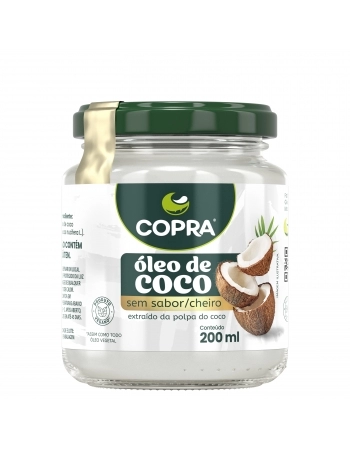 ÓLEO DE COCO SEM SABOR VIDRO COPRA 200ML
