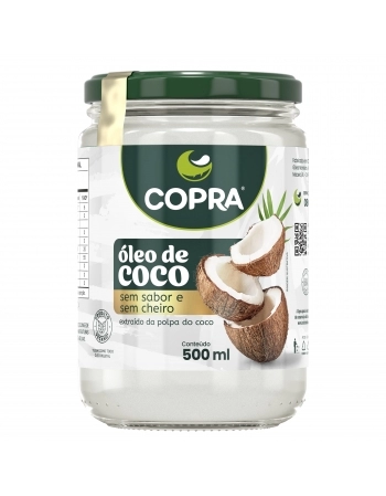 ÓLEO DE COCO SEM SABOR VIDRO COPRA 500ML