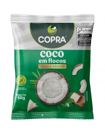 COCO FLOCADO UMIDO E ADOÇADO COPRA 50G