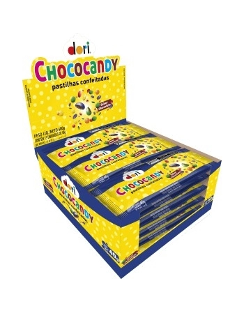 CHOCOCANDY PASTILHA CONFEITADA COLORIDA DORI 40G DISPLAY C/18UN