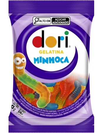 GELATINA MINHOCA MONOPORÇÃO DORI 13G DISPLAY C/12UN