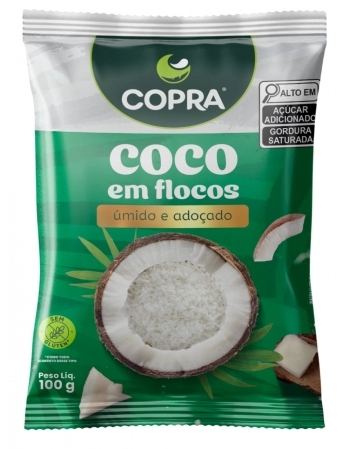 COCO FLOCADO UMIDO E ADOÇADO COPRA 100G