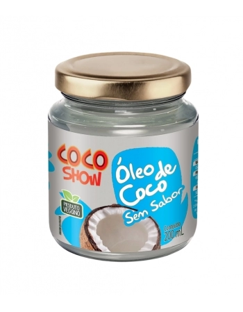 ÓLEO DE COCO SEM SABOR VIDRO COCO SHOW 200ML