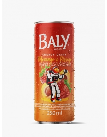 ENERGETICO MORANGO E PESSEGO LATA BALY 250ML