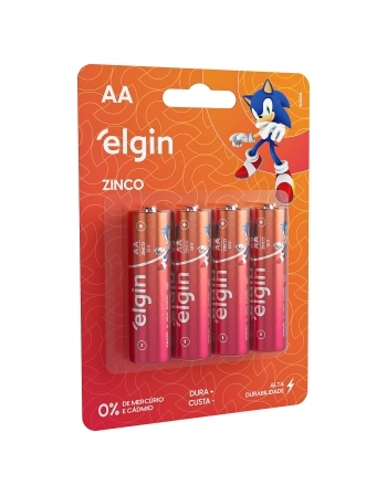 PILHA ZINCO AAA C/4 ELGIN DISPLAY C/10CT