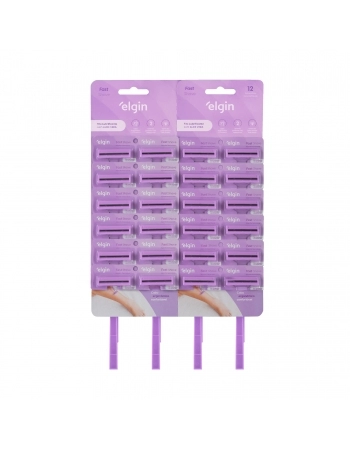 APARELHO DE BARBEAR 2LÂMINAS FAST SHAVE FEMININO C/2 ELGIN CARTELA C/24UN