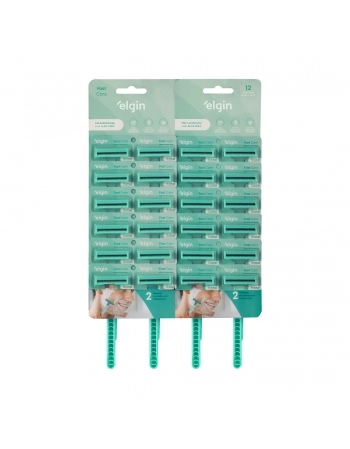 APARELHO DE BARBEAR 2LÂMINAS FAST CARE MASCULINO C/2 ELGIN CARTELA C/24UN