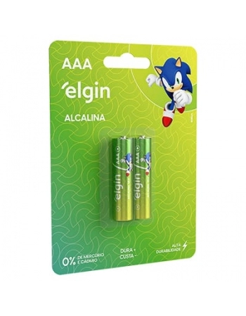 PILHA ALCALINA AAA C/2 ELGIN DISPLAY C/10CT