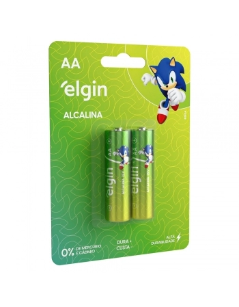 PILHA ALCALINA AA C/2UN ELGIN DISPLAY C/10CT