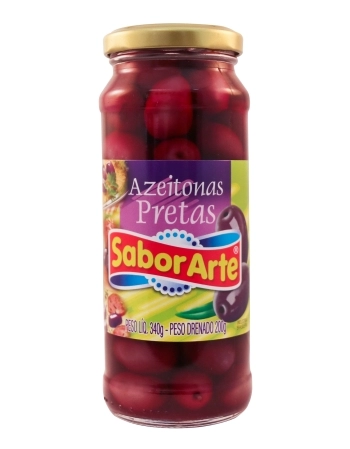 AZEITONA PRETA VIDRO INTEIRA SABORARTE 200G