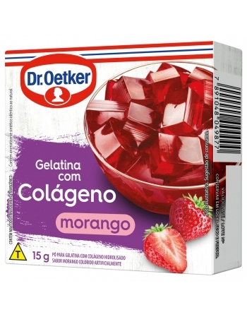 GELATINA COM COLÁGENO MORANGO OETKER 15G