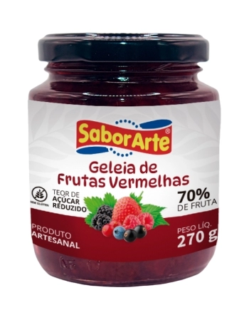 GELEIA ZERO FRUTAS VERMELHAS SABORARTE 160G