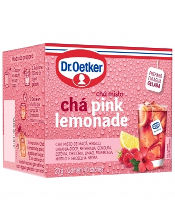 CHÁ PINK LEMONADE HIBISCO/LIMÃO/FRAMBOESA OETKER 20G
