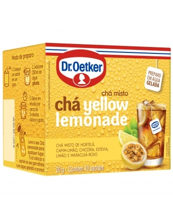 CHÁ YELLOW LEMONADE HORTELÃ/LIMÃO/MARACUJÁ OETKER 20G