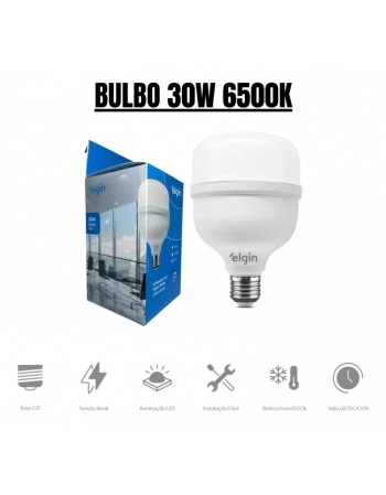 LÂMPADA BULBO LED T 30W BIVOLT 6500K LD ELGIN